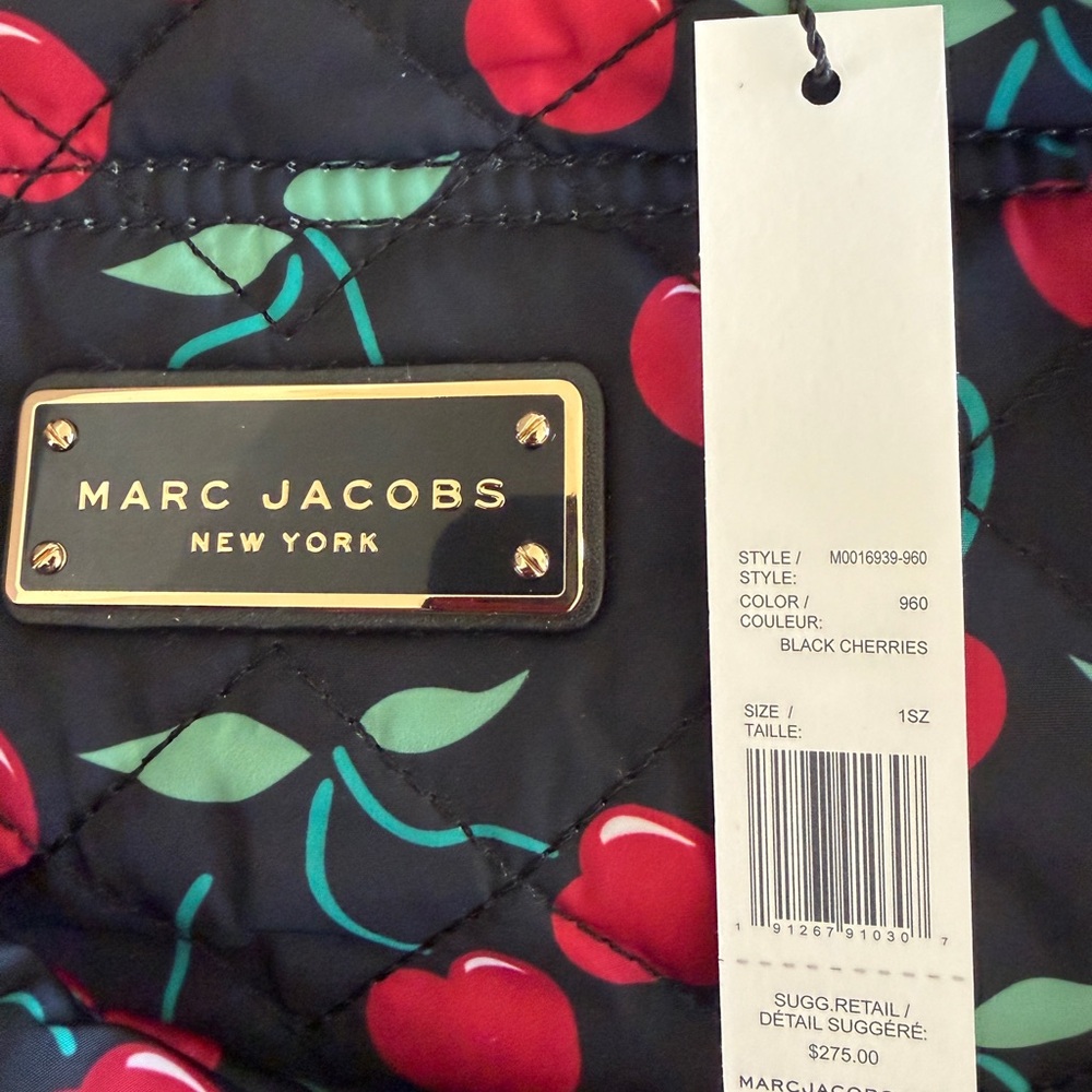 Marc Jacobs Black Cherry Print Quilted Large Tote Bag NwT - Picture 6 of 6